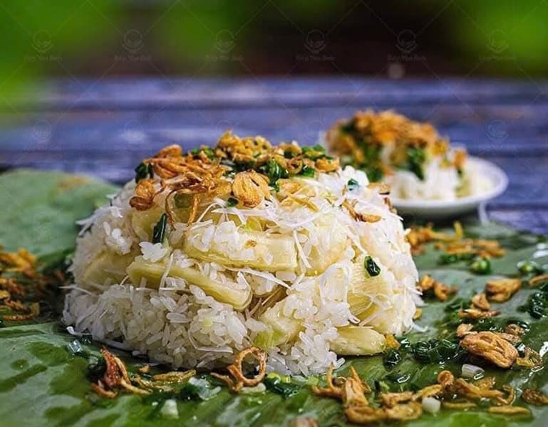 Xôi sắn mỡ hành