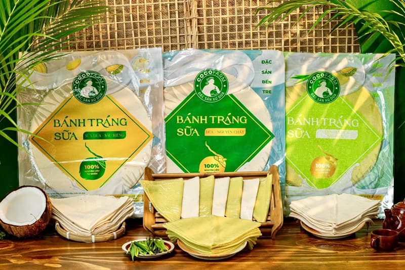 Bánh tráng sữa Bến Tre vị lá dứa 3