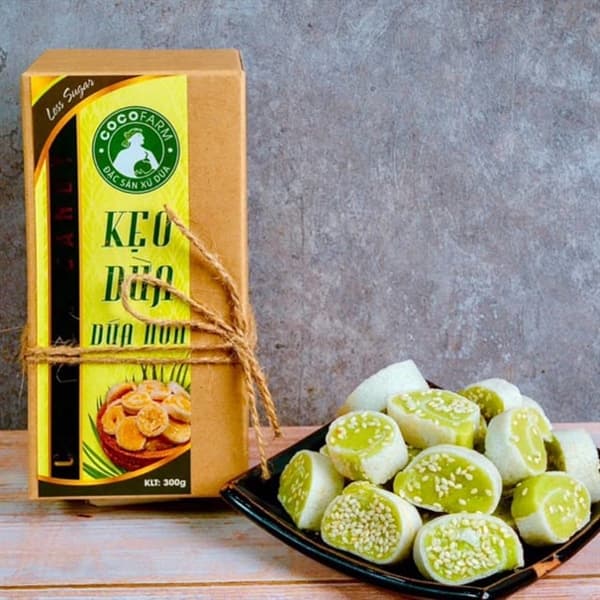 Kẹo dừa dứa non lá dứa (Hộp 300g)