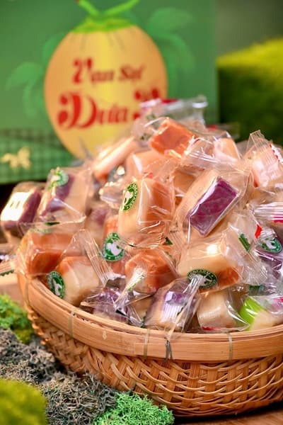 Kẹo dừa không đường ngũ vị (Hộp 1kg)