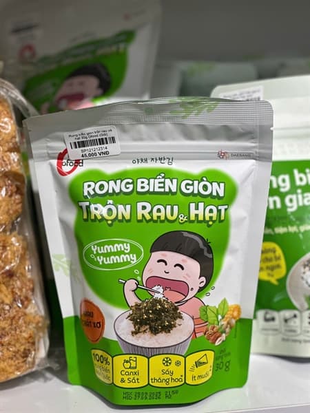 Rong biển giòn trộn rau và hạt 30g Ofood 3