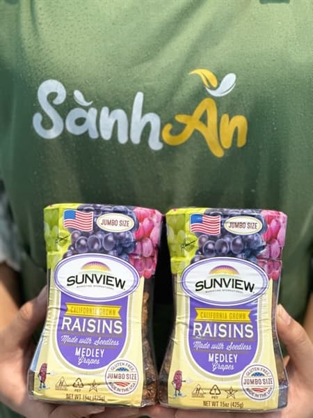 Nho Khô Mỹ Sunview Raisins hộp 425GR