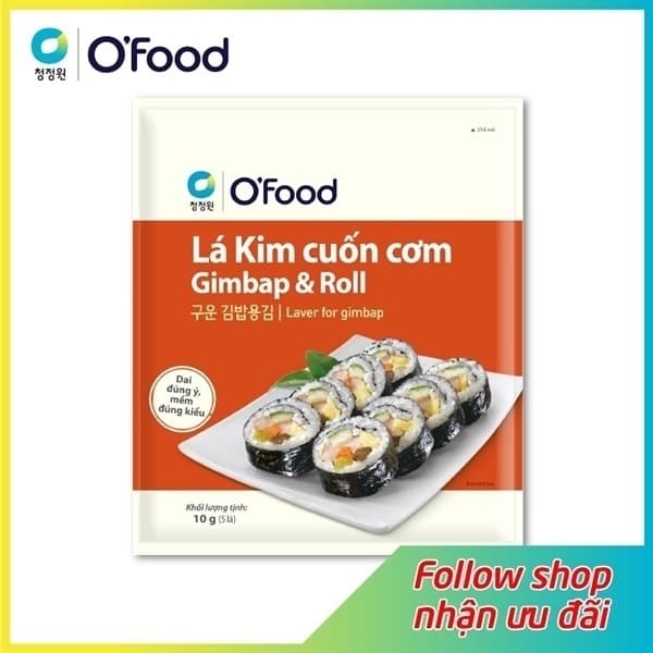 Lá kim cuộn kimbap 5 lá O'food 10g
