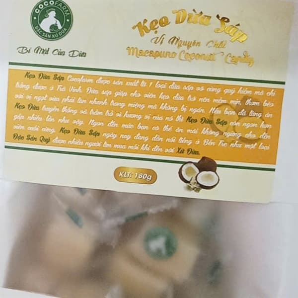 Kẹo dừa sáp Bến Tre vị nguyên chất (Túi zip)