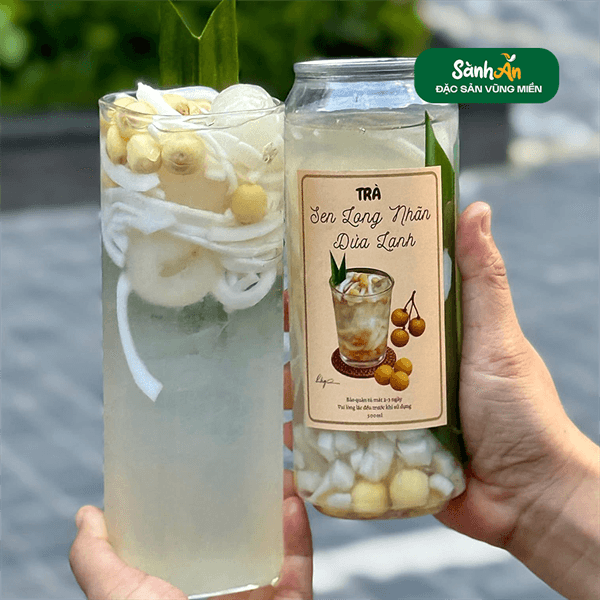 Trà sen long nhãn dừa lạnh