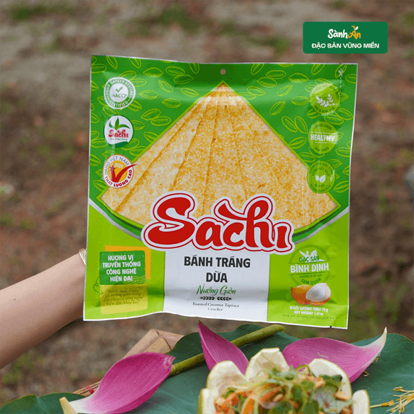Bánh tráng dừa nướng giòn Sachi 70g 4