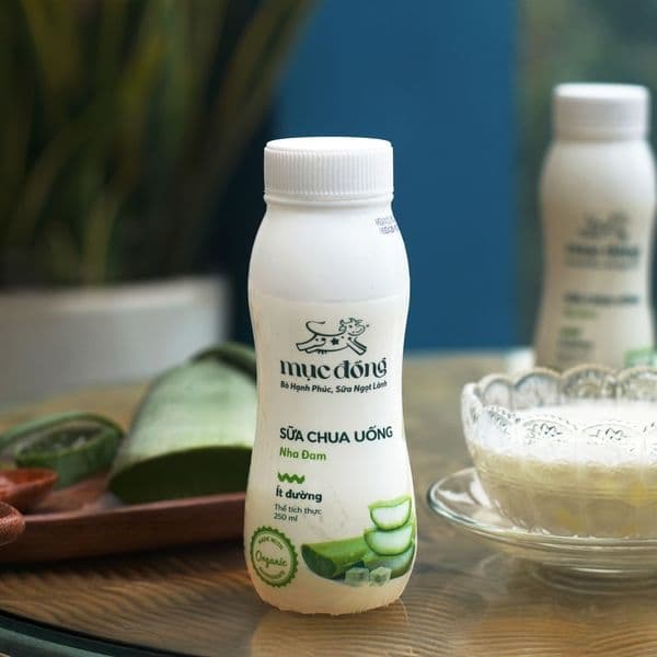 Sữa chua uống nha đam ít đường organic 250ml