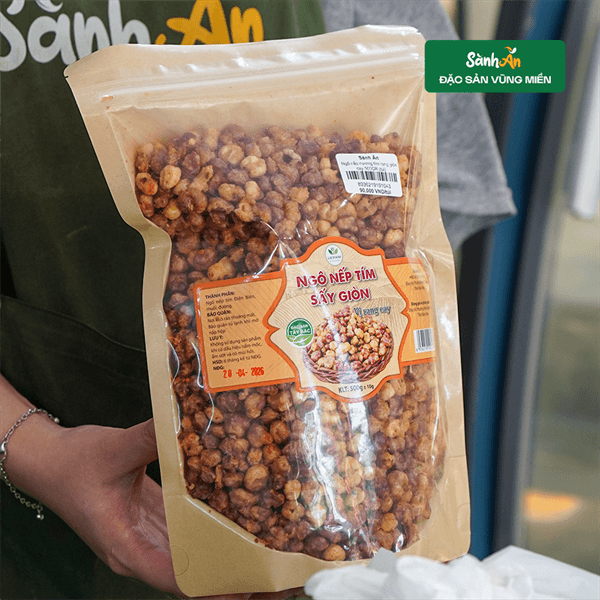 Ngô nếp nương tím rang giòn cay 500GR