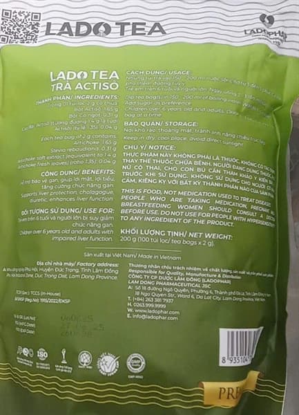 Trà Actiso gói xanh 200g 2