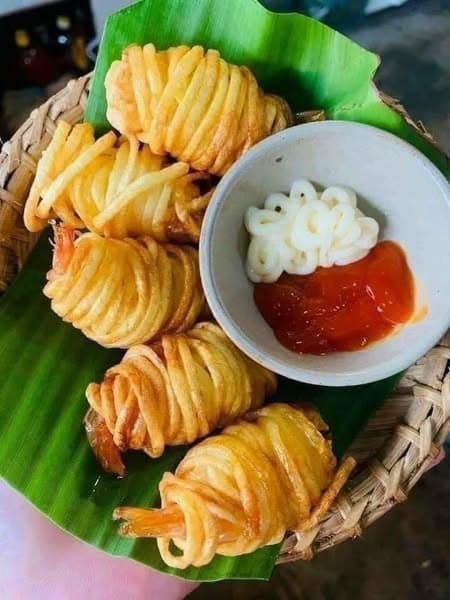 Tôm cuộn khoai tây 2