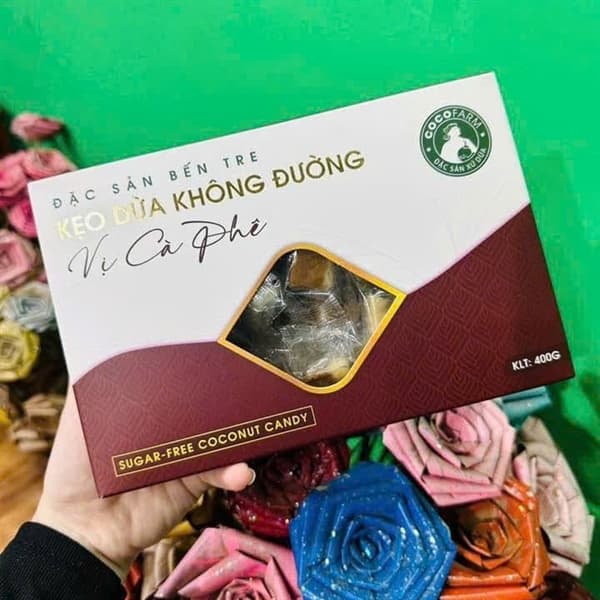 Kẹo dừa Bến Tre không đường vị cà phê 400g 2