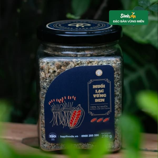 Muối lạc vừng đen 230g (Lọ thủy tinh)