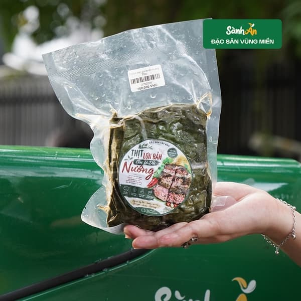 Thịt lợn bản gói lá dổi nướng 250g