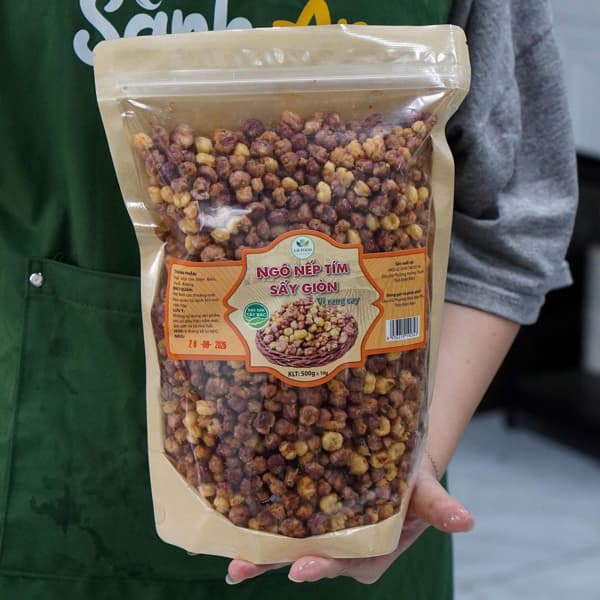 Ngô nếp tím sấy giòn vị rang cay 500g